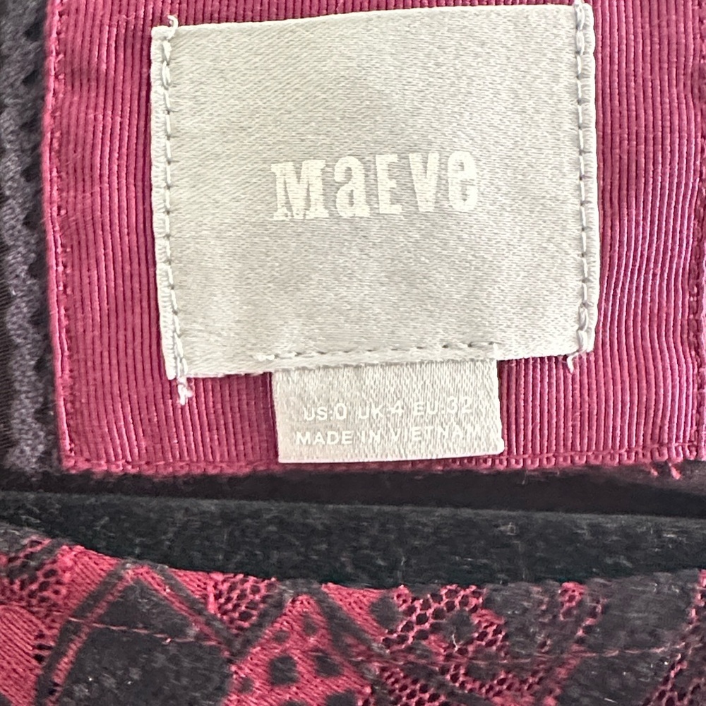 Maeve Black and Red/pink Dress eyelet dress size 0 - Picture 6 of 11
